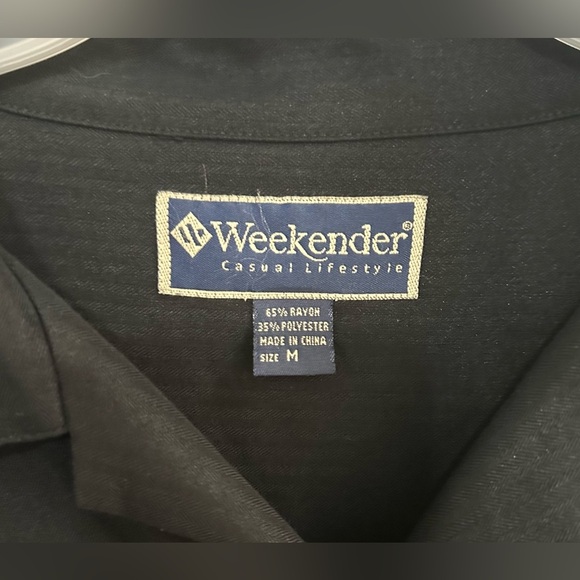 Weekender Shirt Embroidered Swordfish Button Up Black Mens M - Picture 3 of 5